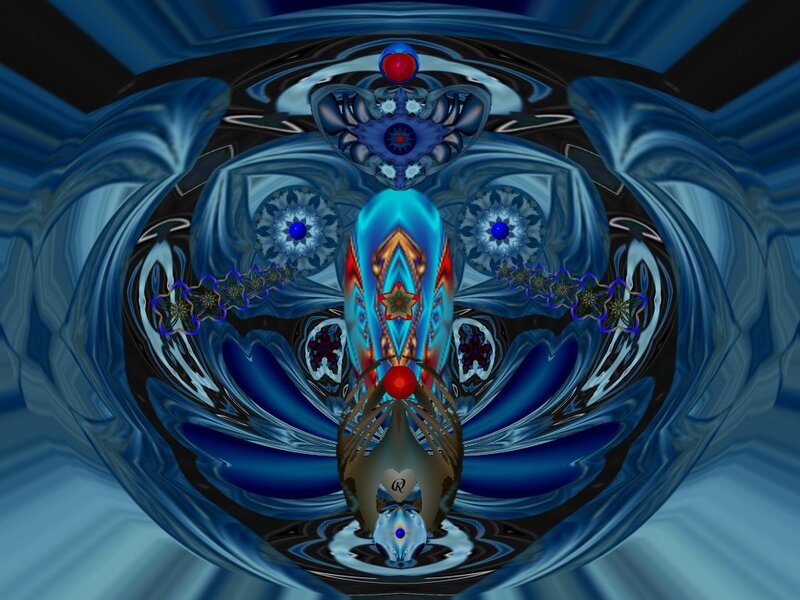 Symmetrical Digital Fractal — Blue