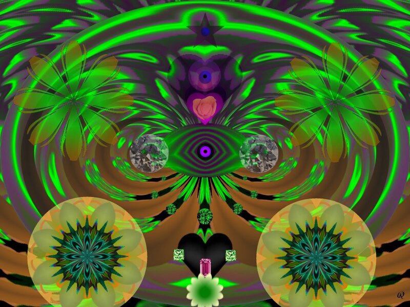 Symmetrical Digital Fractal — Green, Hypnotic