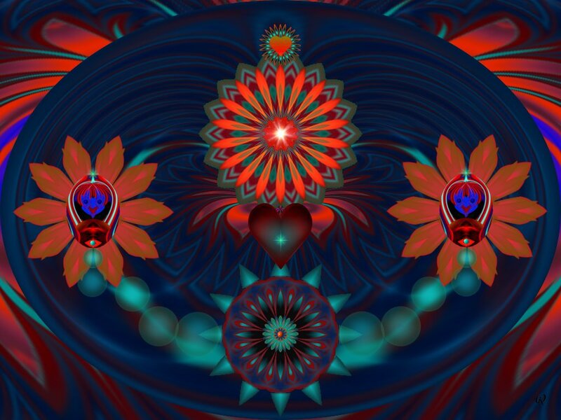 Symmetrical Digital Mandala — Blue