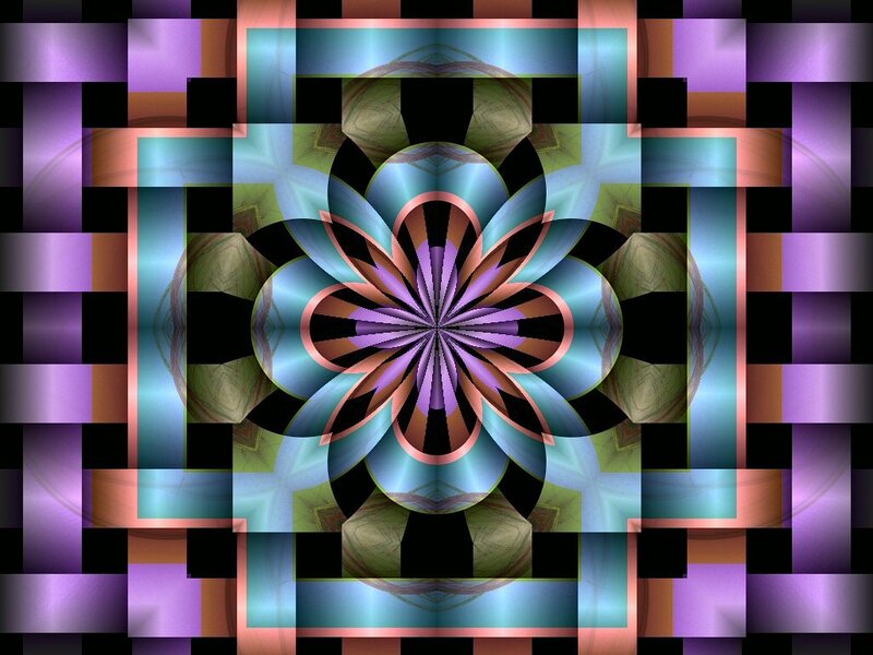 Symmetrical Digital Mandala — Purple, Hypnotic