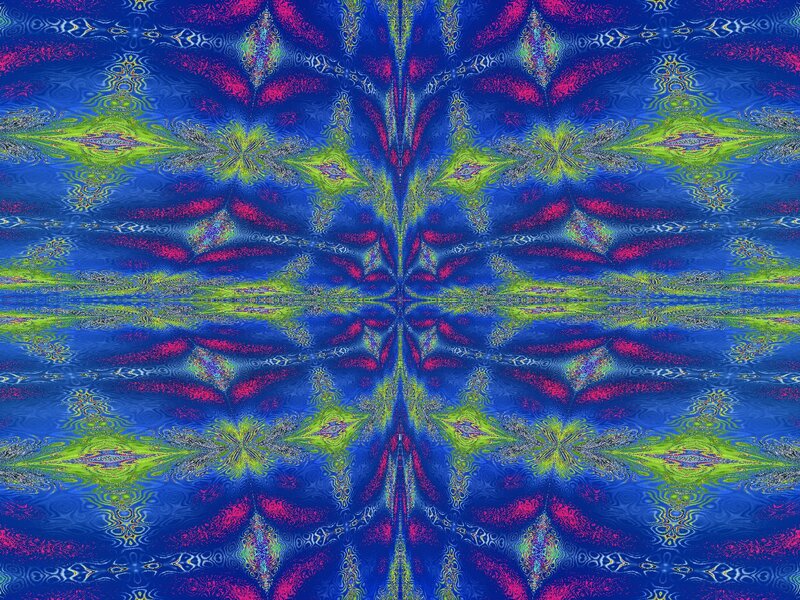 Symmetrical Digital Pattern — Blue, Hypnotic