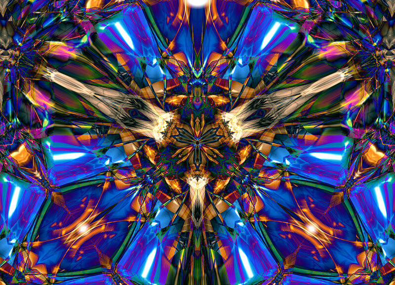 Symmetrical Digital Pattern — Blue, Vibrant