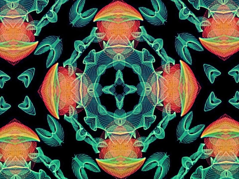 Symmetrical Digital Pattern — Green, Hypnotic