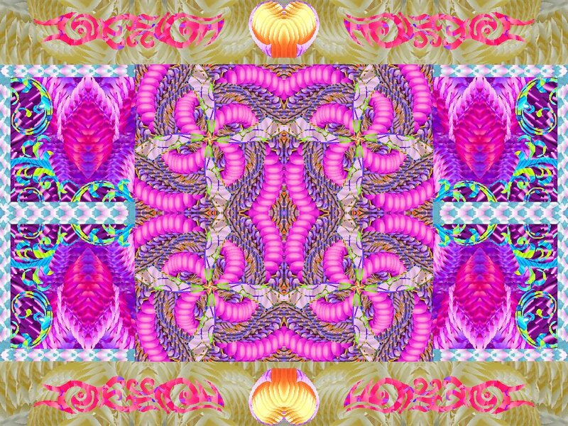 Symmetrical Digital Pattern — Purple, Vibrant, Digital Art