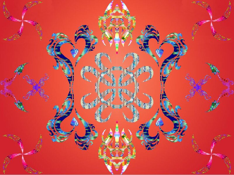 Symmetrical Digital Pattern — Red