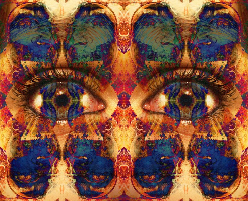 Symmetrical eyes collage