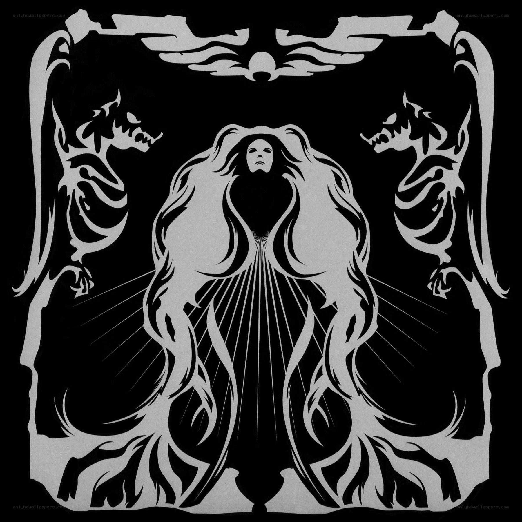 Symmetrical fantasy creature art