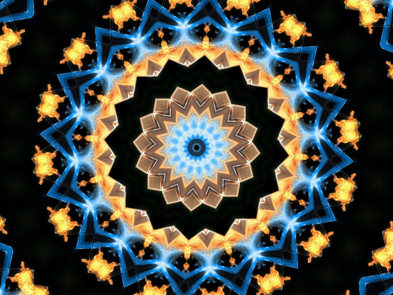 symmetrical fire and light mandala