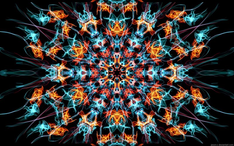 Symmetrical Fire and Smoke Pattern — Orange