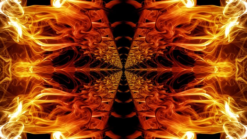 symmetrical fire and smoke pattern