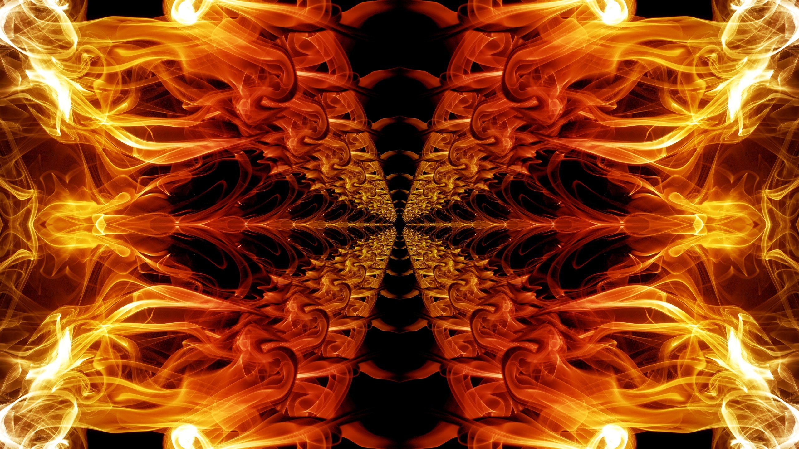 symmetrical fire and smoke pattern