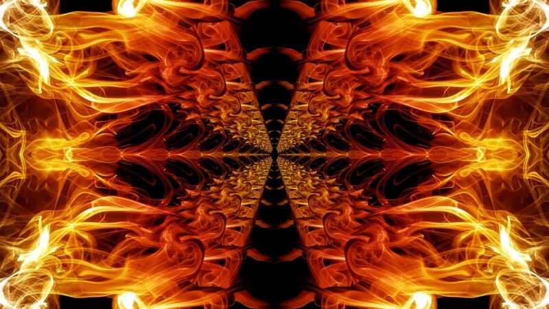 Symmetrical fire flames