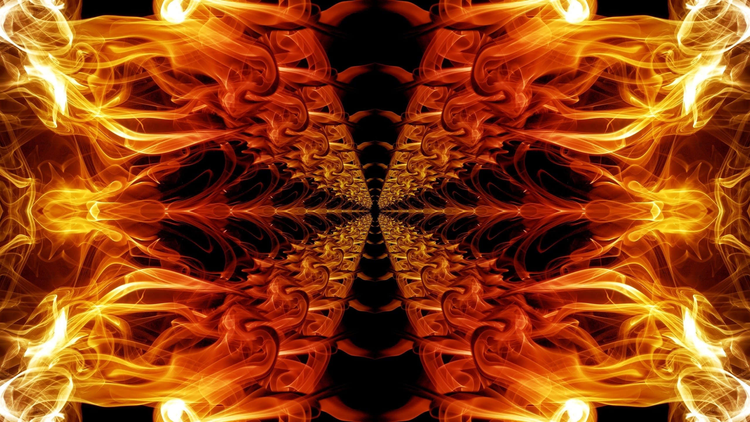 Symmetrical fire flames