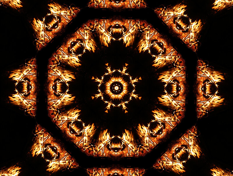 symmetrical fire mandala