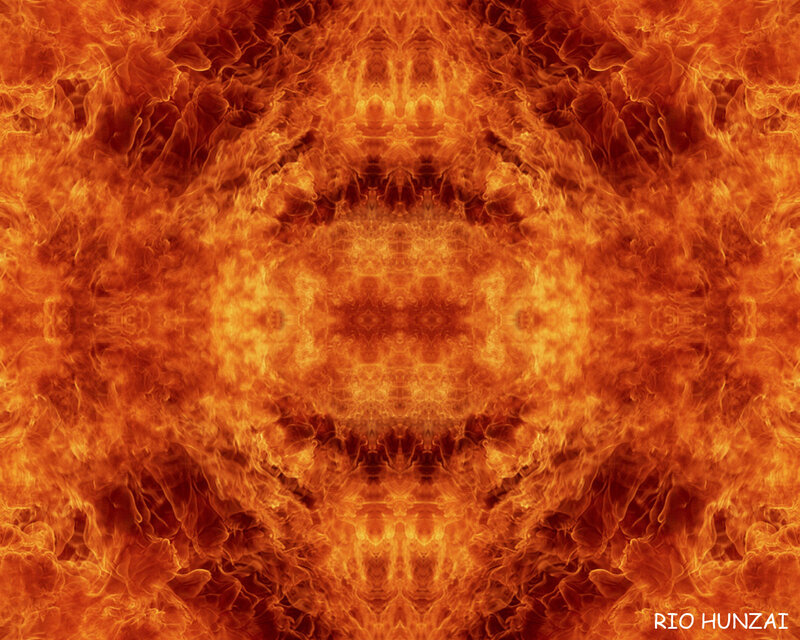 Symmetrical Fire Pattern — Orange, Intense