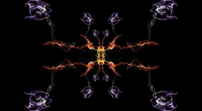 Symmetrical Flame and Smoke