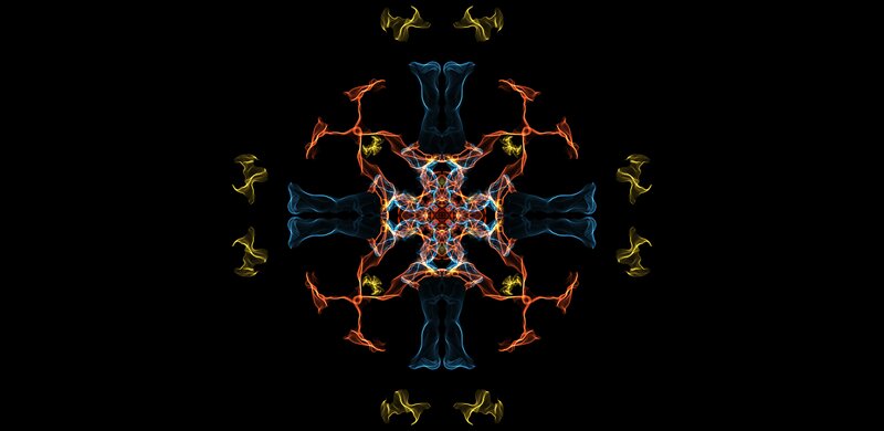 Symmetrical Flame Pattern — Blue
