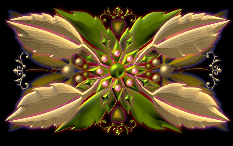 Symmetrical Floral Design — Green