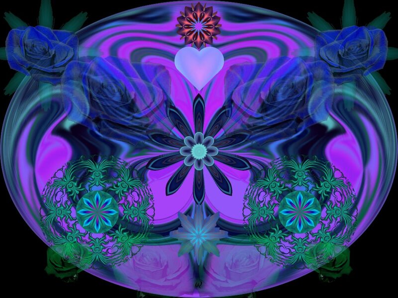 Symmetrical Floral Design — Purple