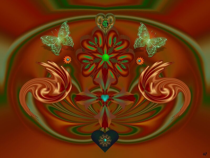 Symmetrical Floral Design — Red