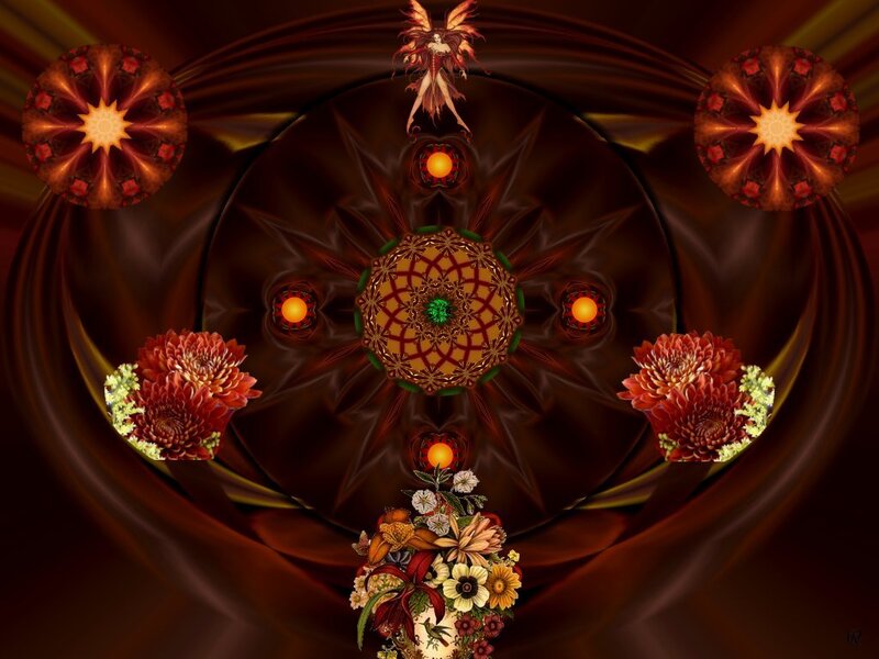 Symmetrical floral mandala art