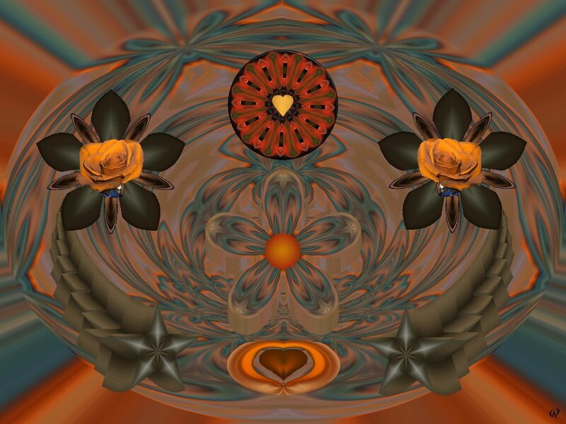 Symmetrical Floral Mandala — Orange