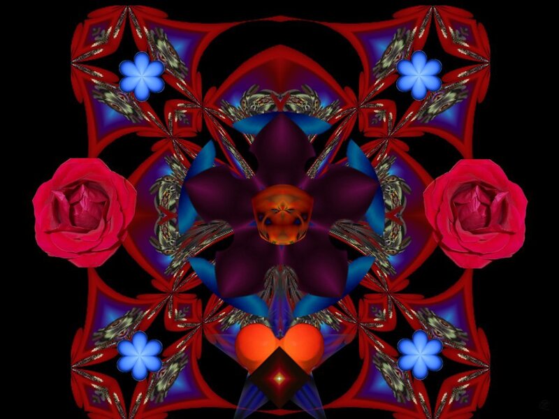 Symmetrical Floral Mandala — Red