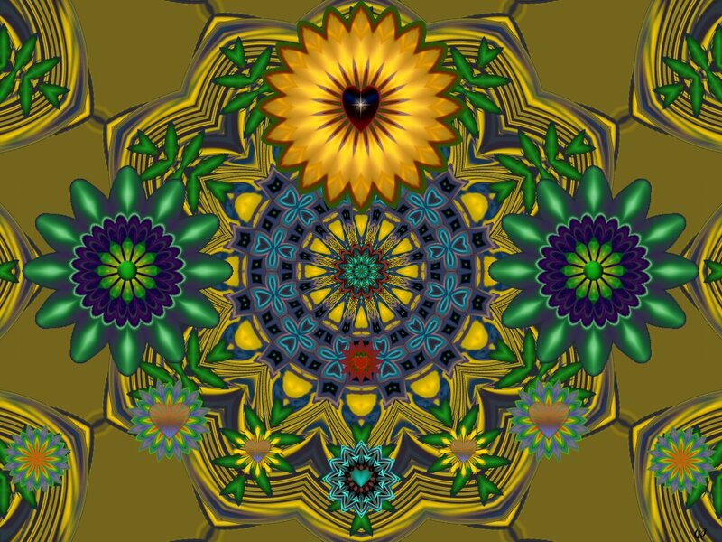 Symmetrical Floral Mandala — Yellow