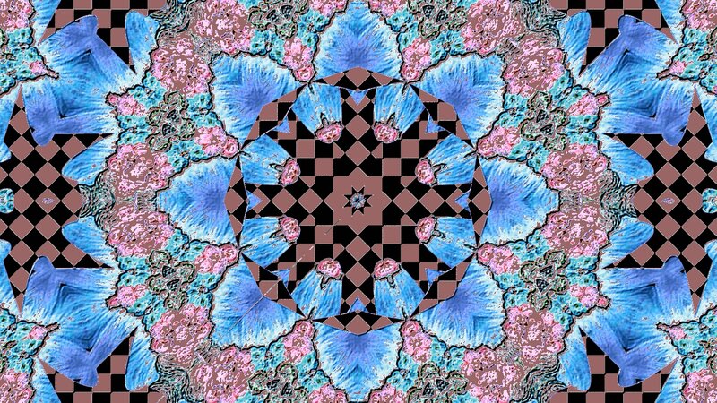 Symmetrical Floral Pattern — Blue
