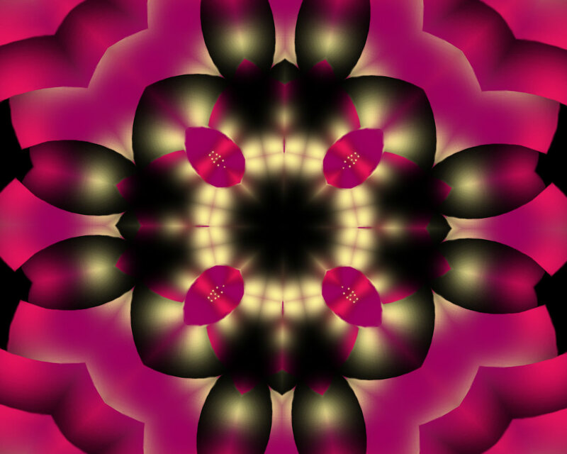Symmetrical Floral Pattern — Magenta