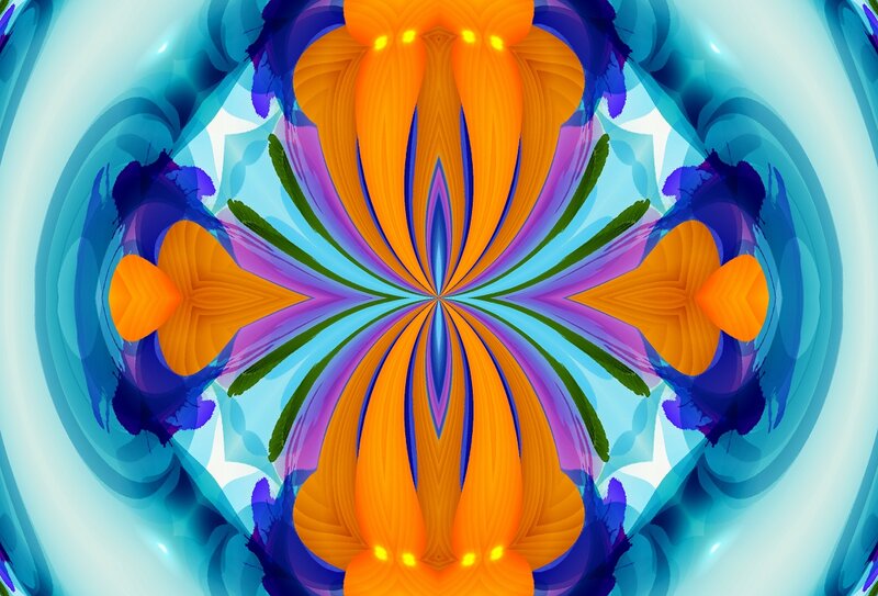 Symmetrical Floral Pattern — Orange