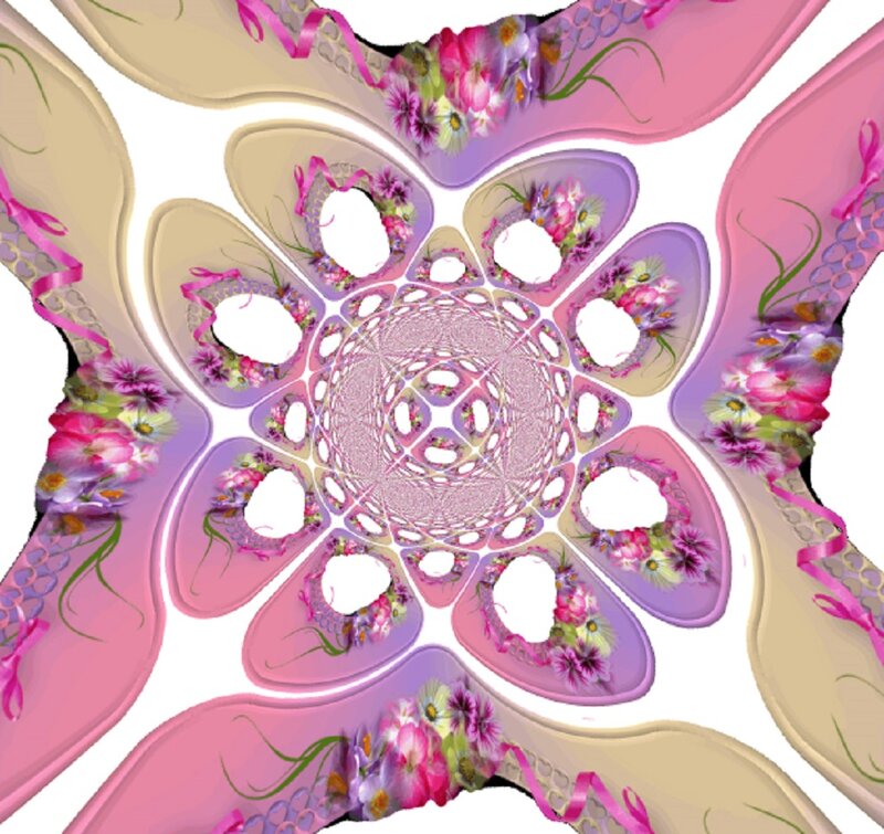 Symmetrical Floral Pattern — Pink