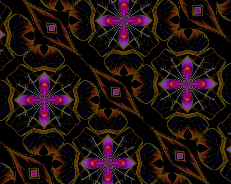 Symmetrical Floral Pattern — Purple