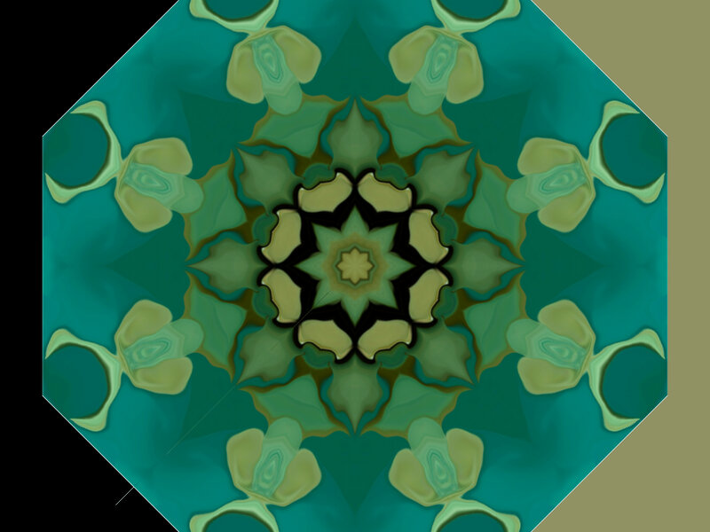 Symmetrical Floral Pattern — Teal, Calm