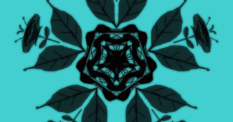 Symmetrical Floral Pattern — Teal