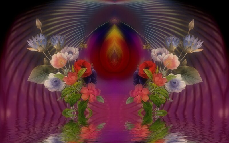 Symmetrical Flower Arrangement — Purple