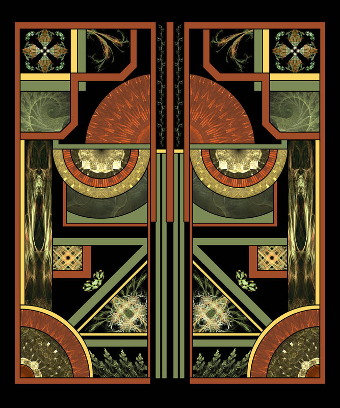 Symmetrical fractal art panel