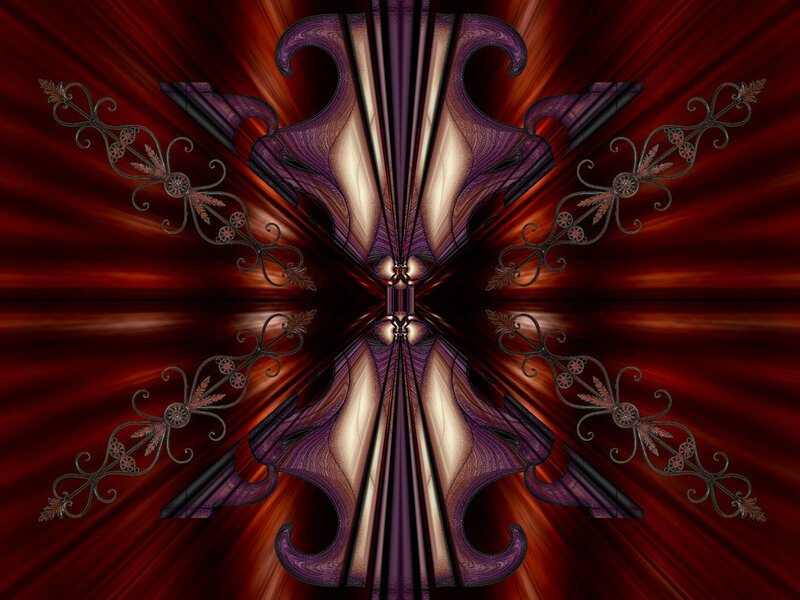 Symmetrical fractal art with ornate patterns
