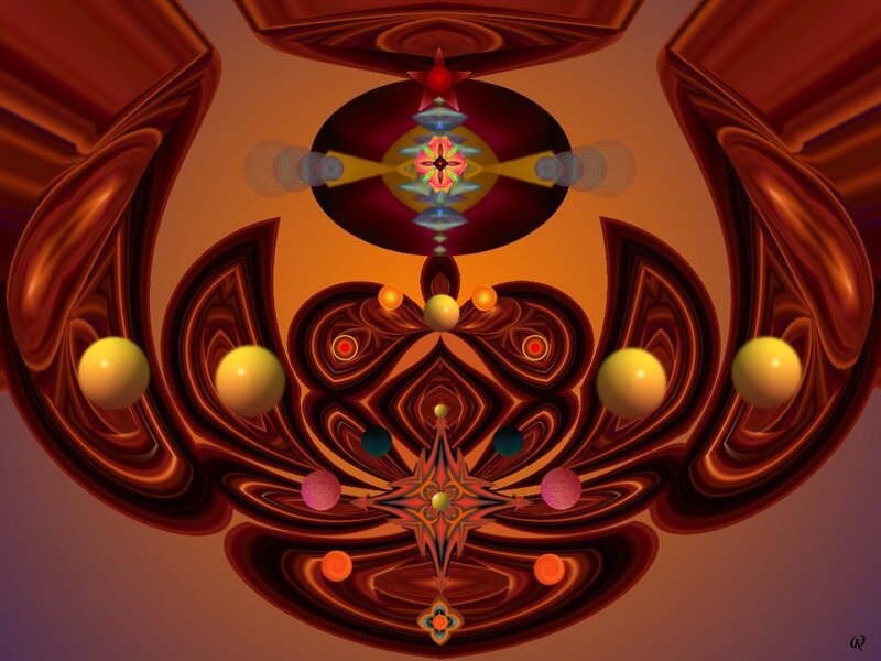 Symmetrical fractal art with spheres
