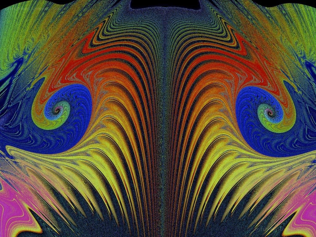 Symmetrical fractal art with spirals