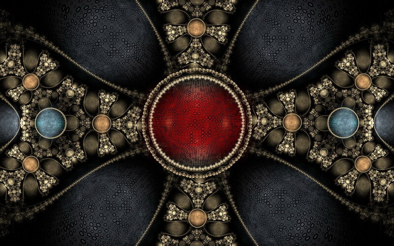 Symmetrical Fractal Design — Black