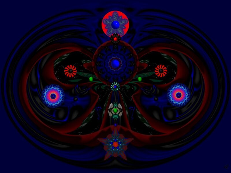 Symmetrical Fractal Design — Blue, Hypnotic