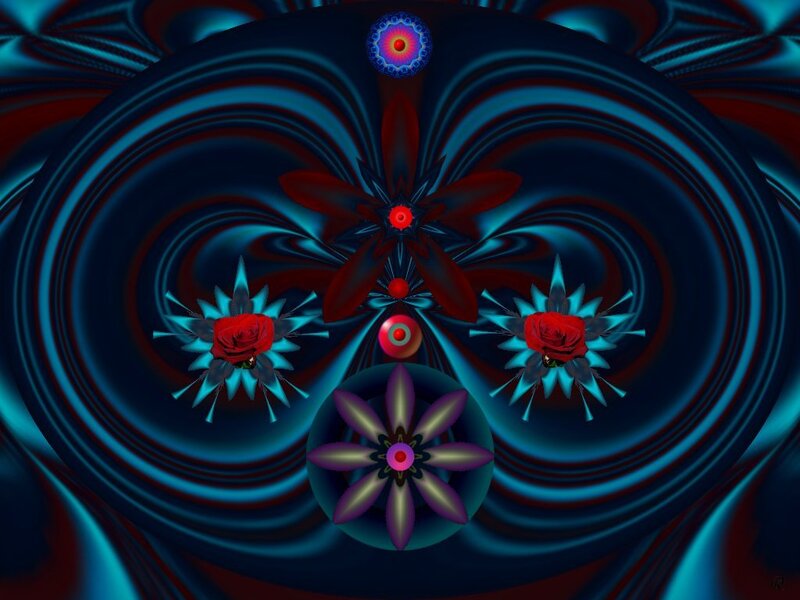 Symmetrical Fractal Design — Blue