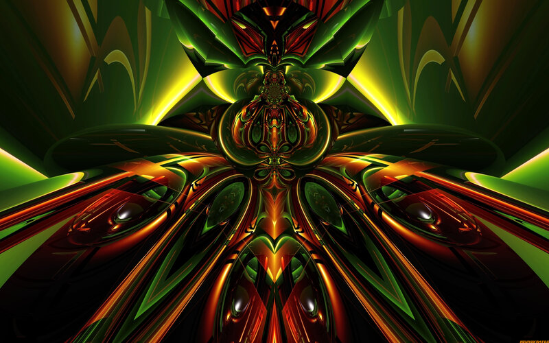 Symmetrical Fractal Design — Green, Dramatic
