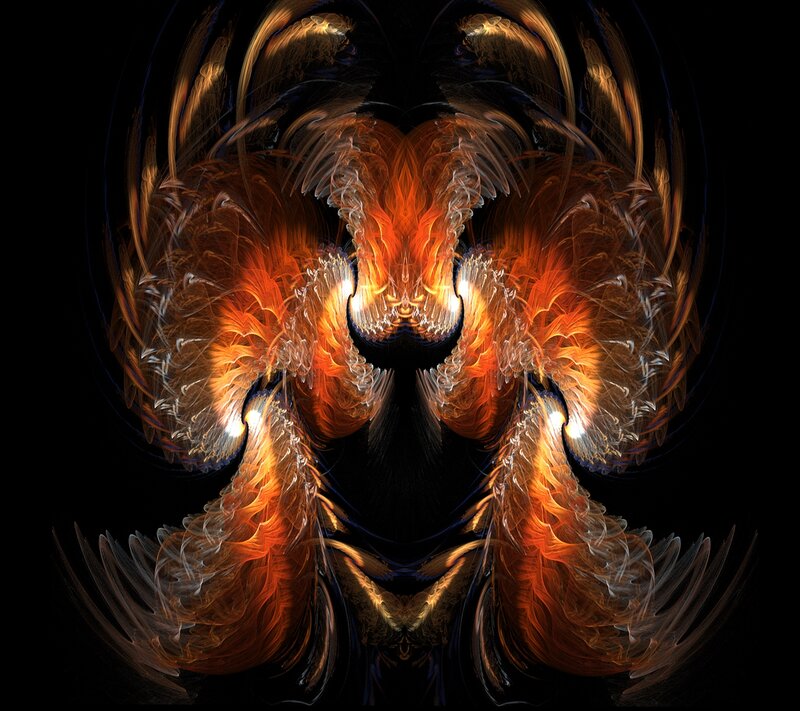 Symmetrical Fractal Design — Orange, Dramatic