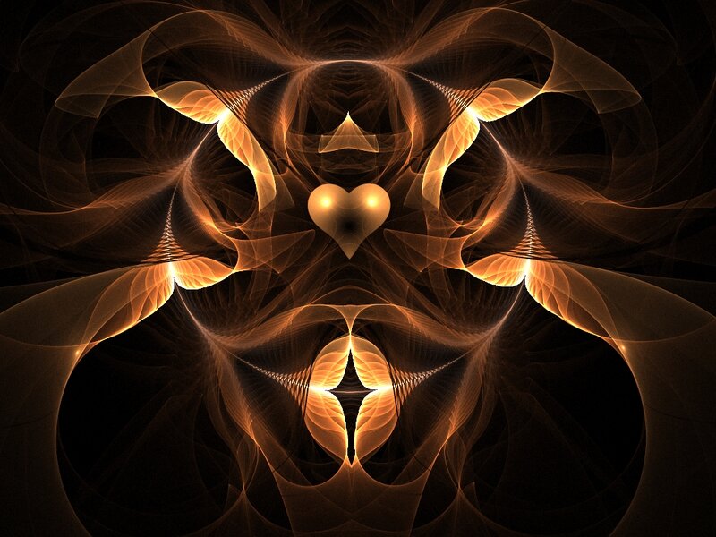 Symmetrical Fractal Design — Orange, Mystical