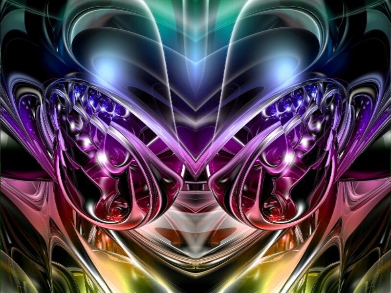 Symmetrical Fractal Design — Purple, Abstract