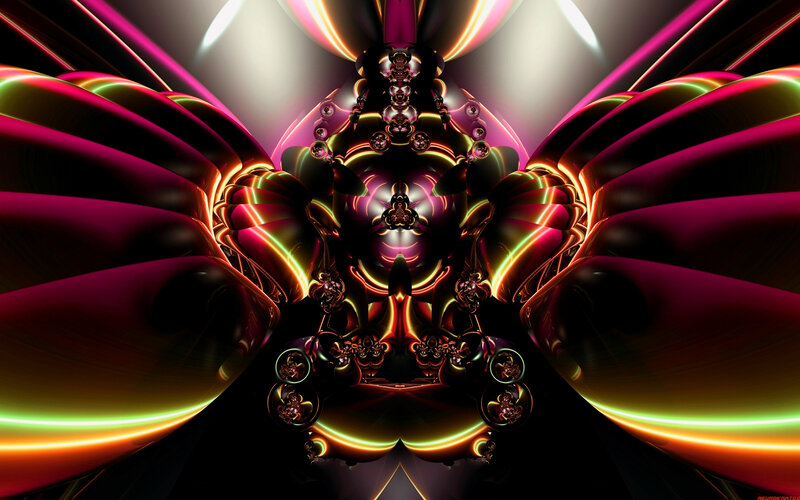 Symmetrical Fractal Design — Purple, Dramatic, Digital Art