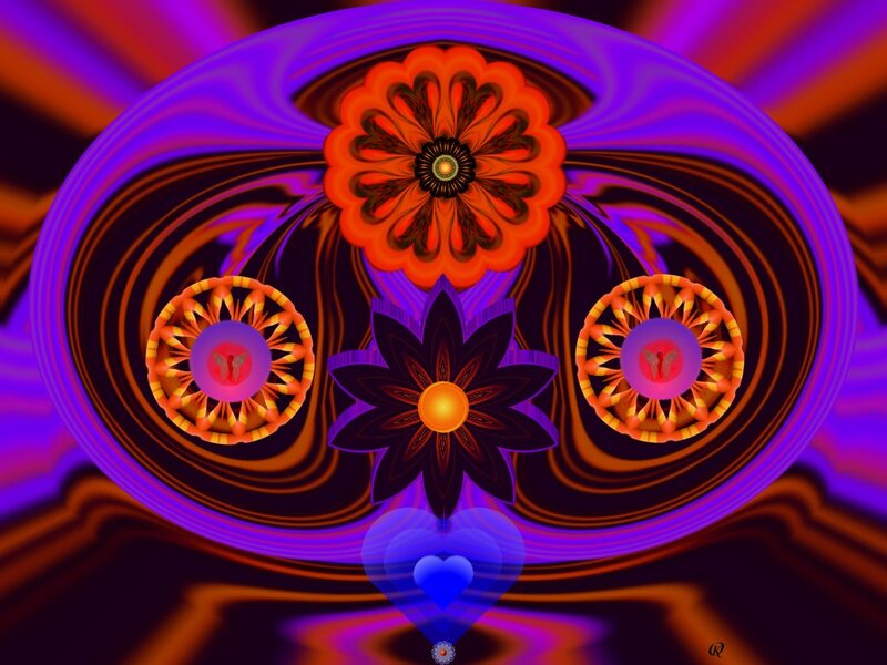 Symmetrical Fractal Design — Purple, Hypnotic, Digital Art