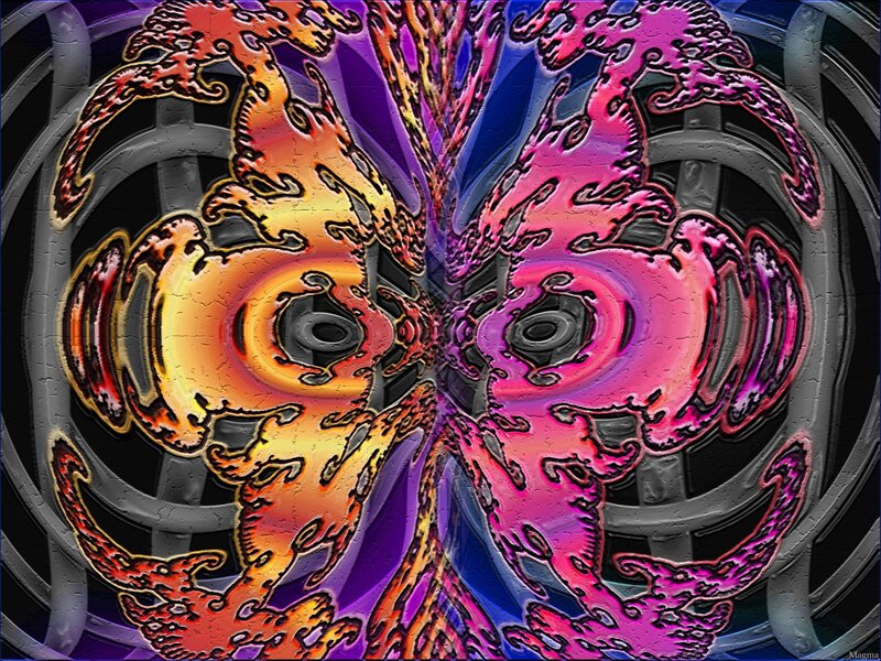 Symmetrical Fractal Design — Purple, Vibrant
